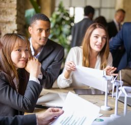 A diverse group of professionals working