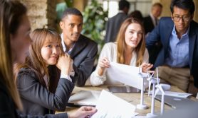 A diverse group of professionals working