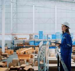 Female Engineer Overseeing Warehouse Operation