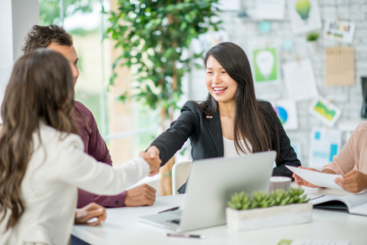 A diverse group of professionals working together