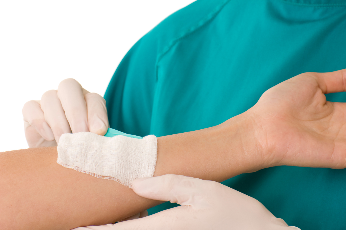 Advanced wound care being applied