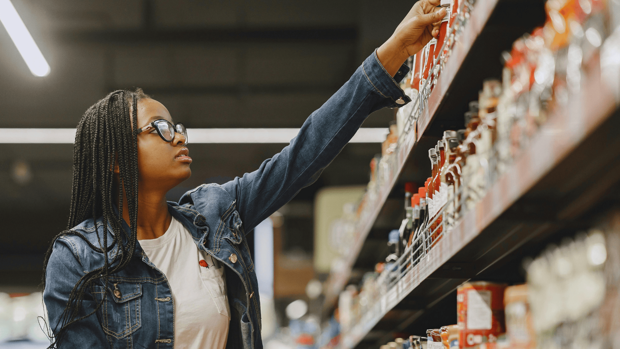 A woman at the grocery store