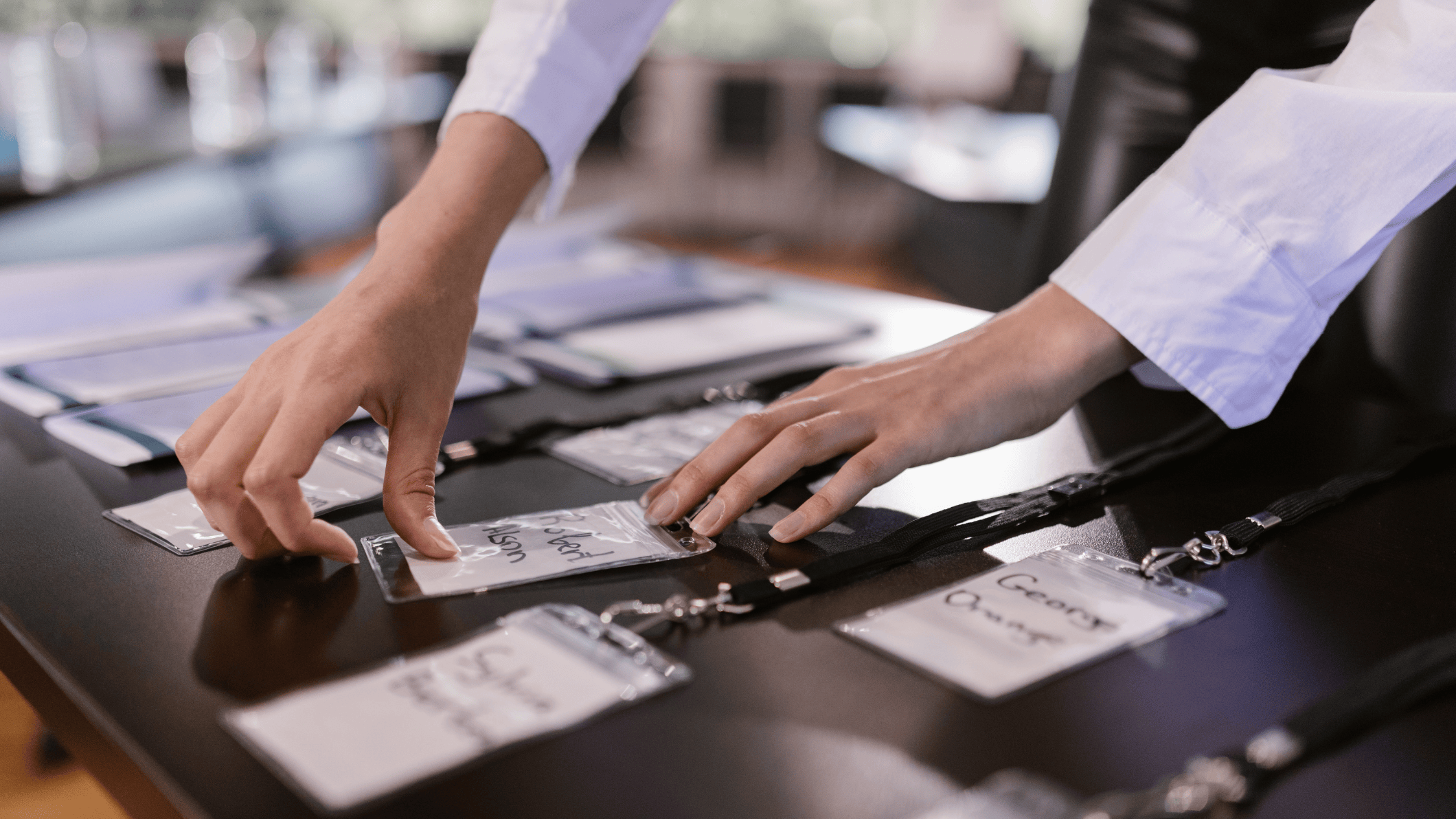 Name tags at an event